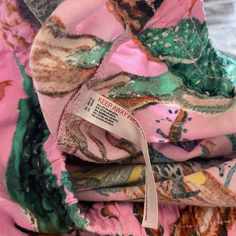 Raphael Balme For Anthropologie Peacock Flannel Sleep Pajama Pants Size XXS - Picture 5 of 5